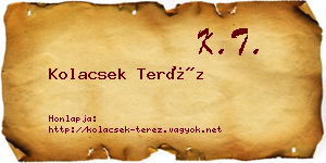 Kolacsek Teréz névjegykártya