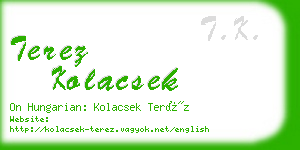 terez kolacsek business card